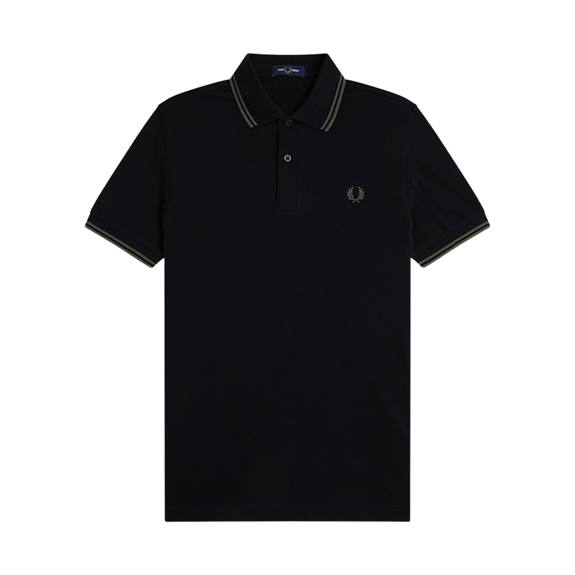 프레드페리 M3600 트윈 팁 프레드페리 셔츠 블랙 필드그린(Fred Perry Twin Tipped Fred Perry Shirt Black Field Green) - 1