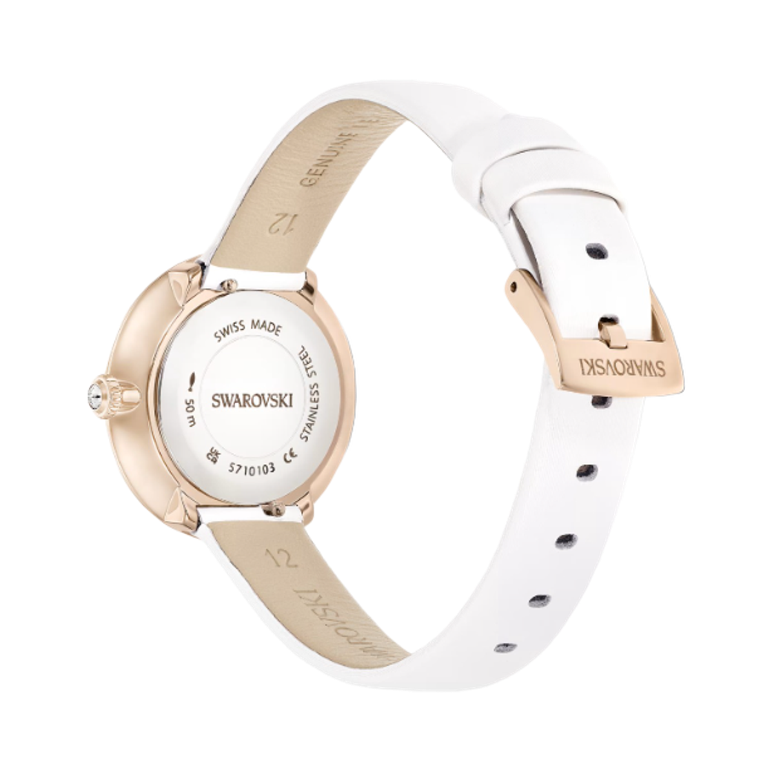 (W) 스와로브스키 매트릭스 테니스 워치 30mm 화이트 샴페인 골드((W) Swarovski Matrix Tennis Watch 30mm White Champagne Gold) - 2