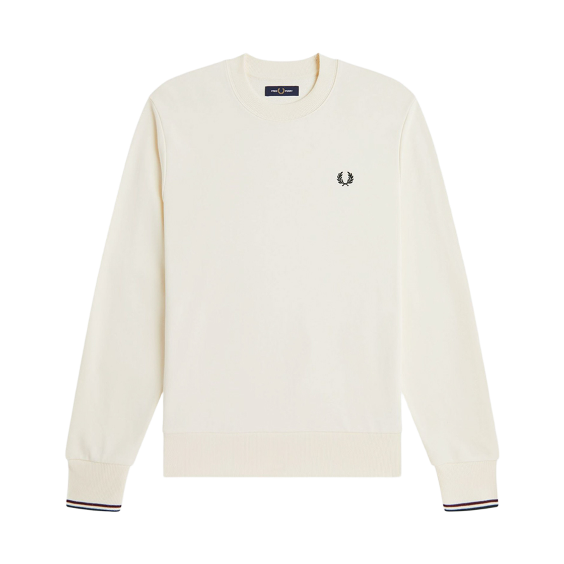 프레드페리 크루넥 스웻셔츠 에크루 옥스블러드 그래스루츠(Fred Perry Crew Neck Sweatshirt Ecru Oxblood Grassroots) - 1