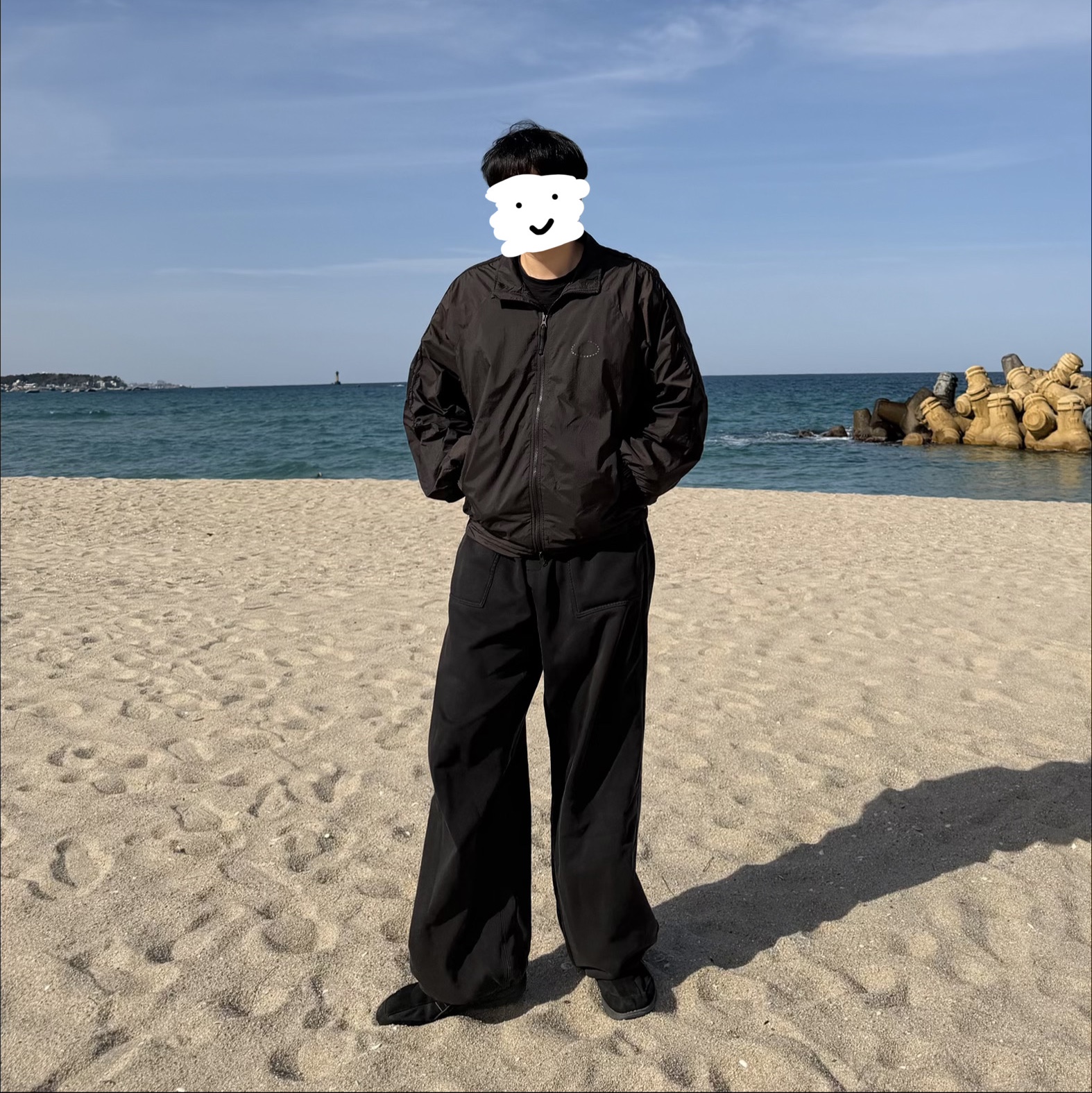 Polyteru Human Index Human Retro Track Top Jacket Brown, Polyteru 1011 Fatigue Sweatpants 1.2v Bleached Black 착용 스타일 - 2
