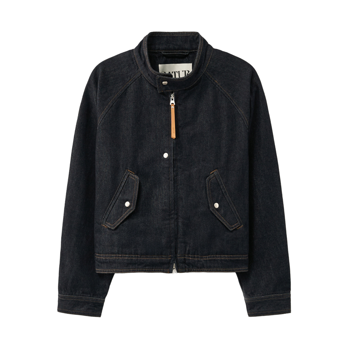 세터 우먼 논페이드 데님 헤링턴 자켓 인디고(SATUR W Nonefade Denim Harrington Jacket Indigo)