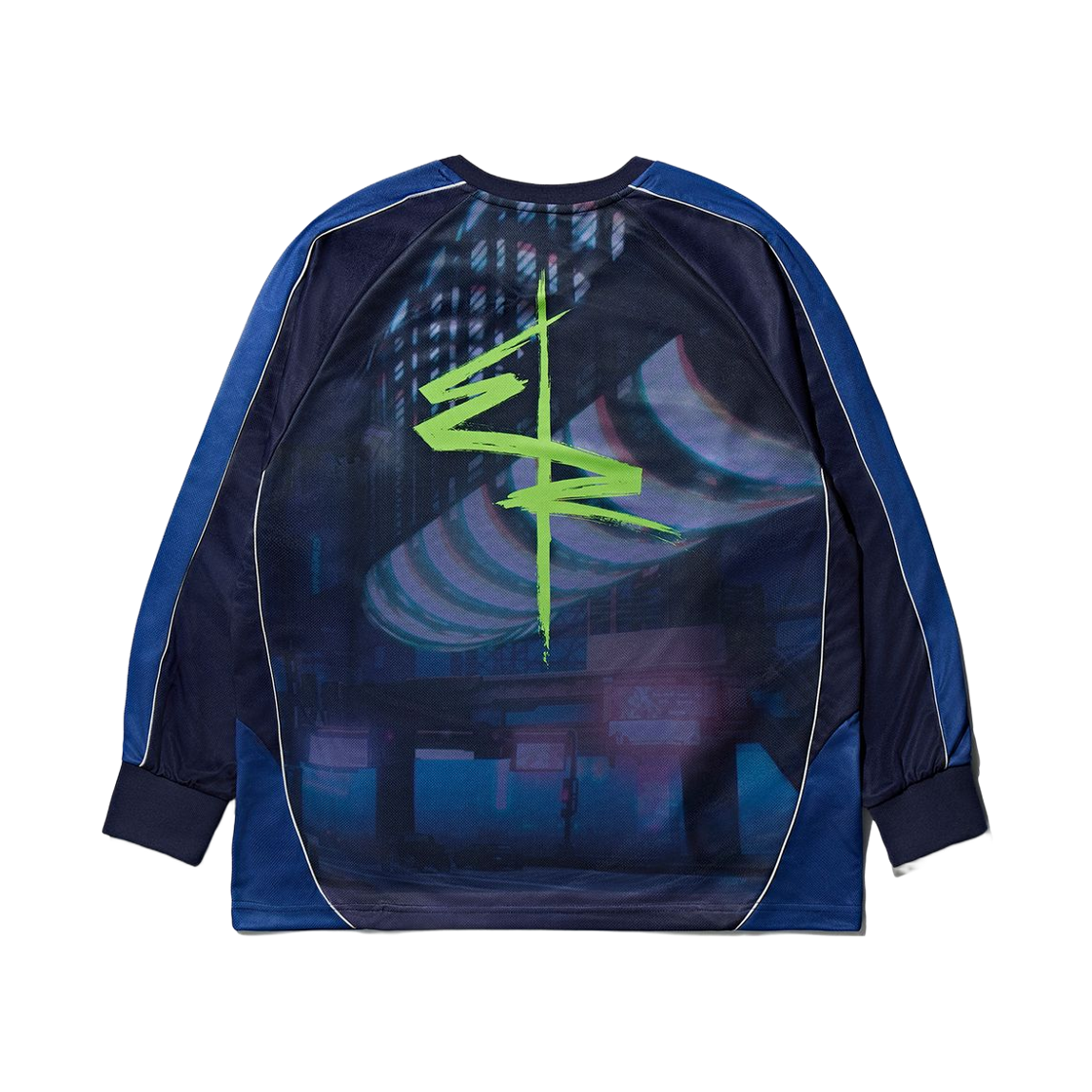사이버펑크: 엣지러너 x 무신사 나이트 시티 메쉬 저지 블루(Cyberpunk: Edgerunners x Musinsa Night City Mesh Jersey Blue) - 2