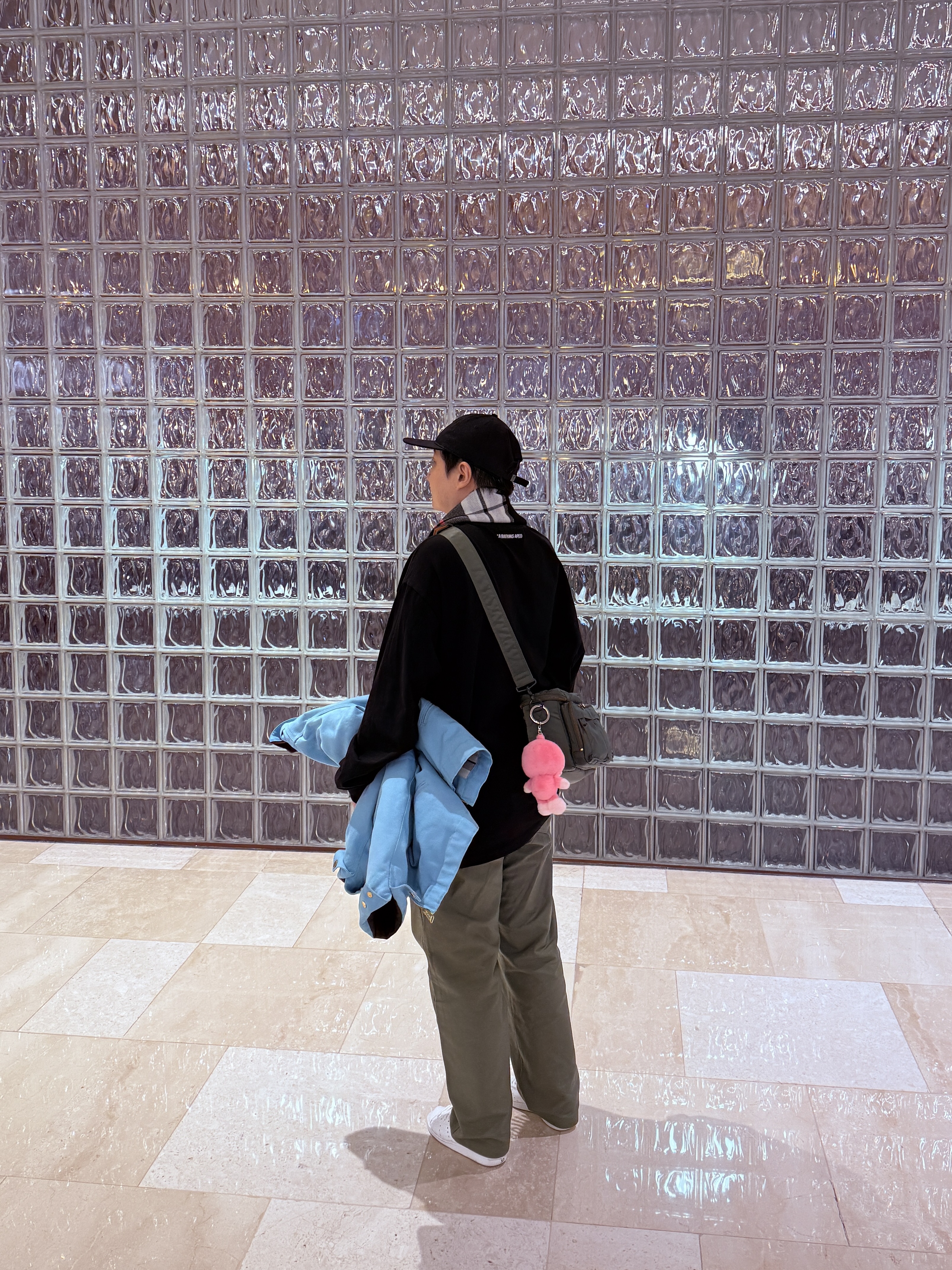 (W) Balenciaga x Adidas Stan Smith Core White Green, Carhartt WIP x IAB Studio OG Detroit Jacket Milky Blue 착용 스타일 - 1