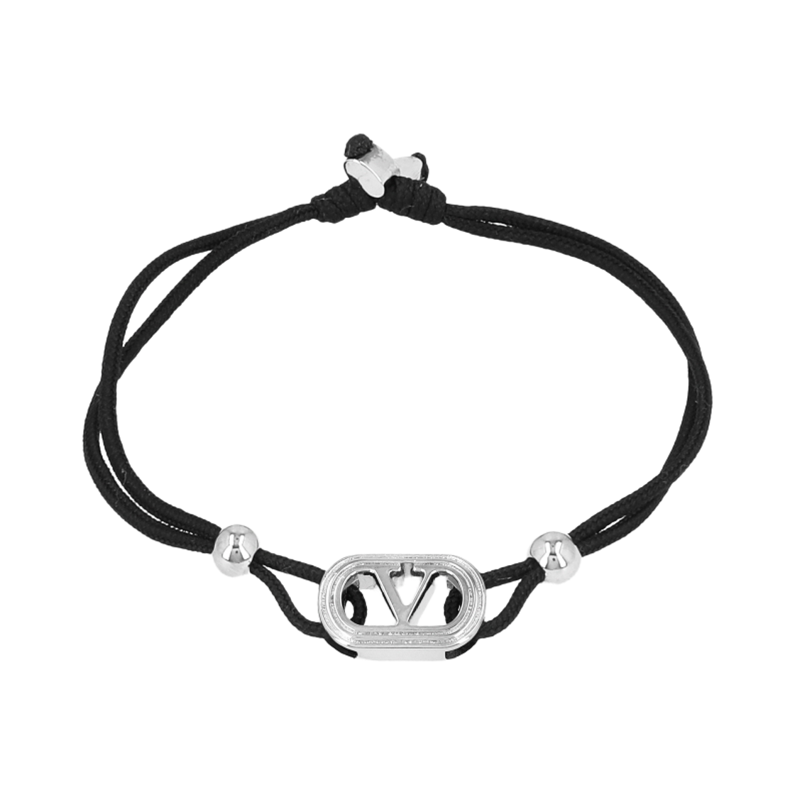 발렌티노 브이로고 코튼 브레이슬릿 블랙(Valentino Vlogo Cotton Bracelet Black)
