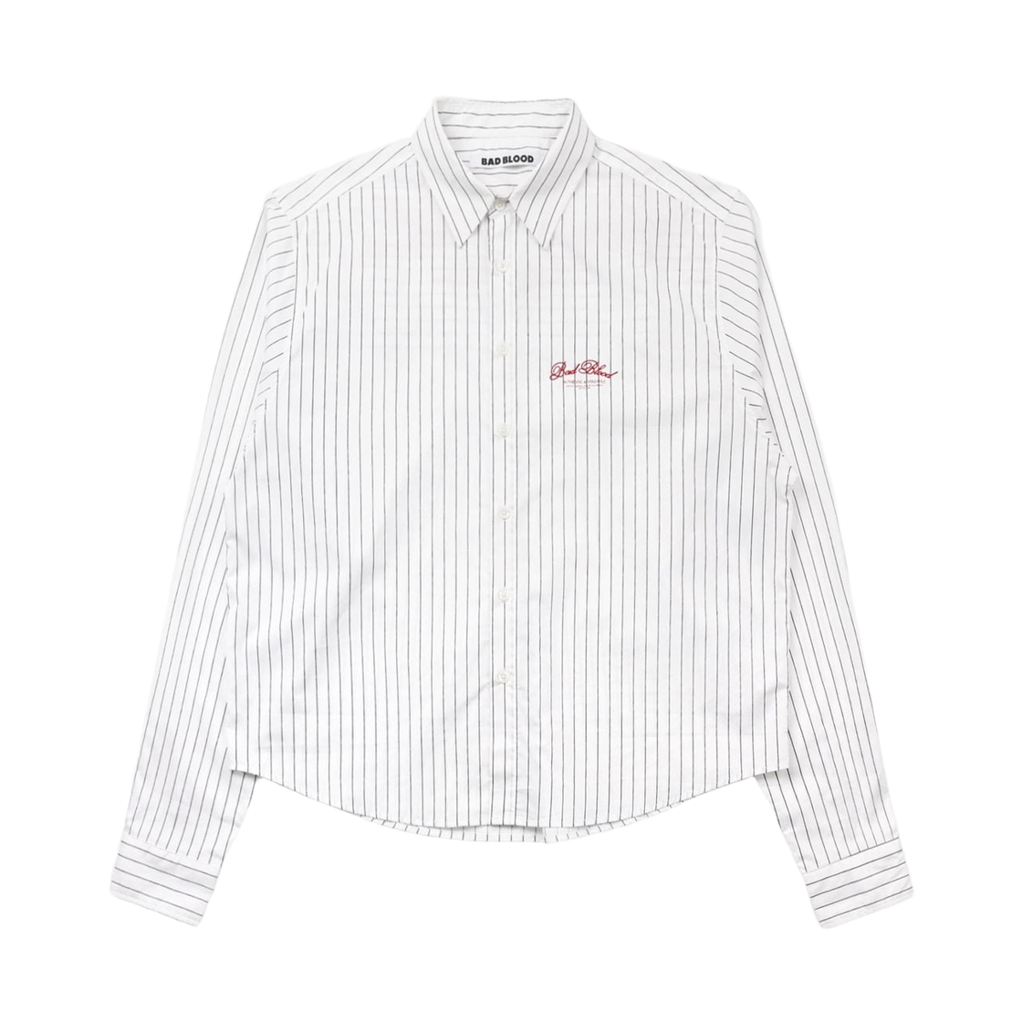 - Bad Blood Classic Logo Long Sleeve Shirts White Stripe
