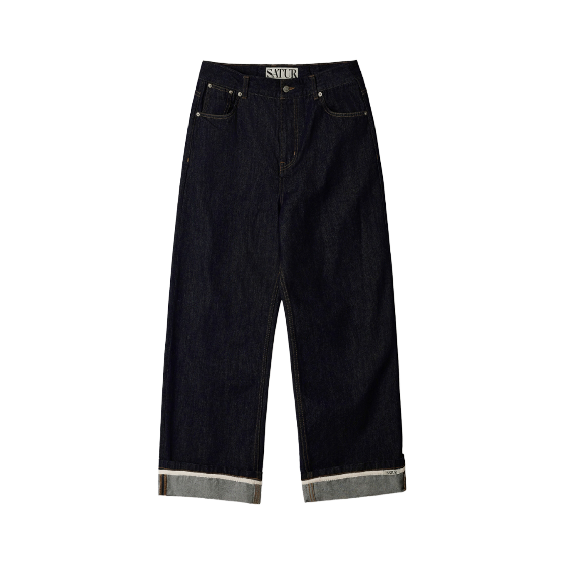 SA261UDP03INO0 [사은품 증정] SATUR Nonfade Denim Roll Up Pants Indigo
