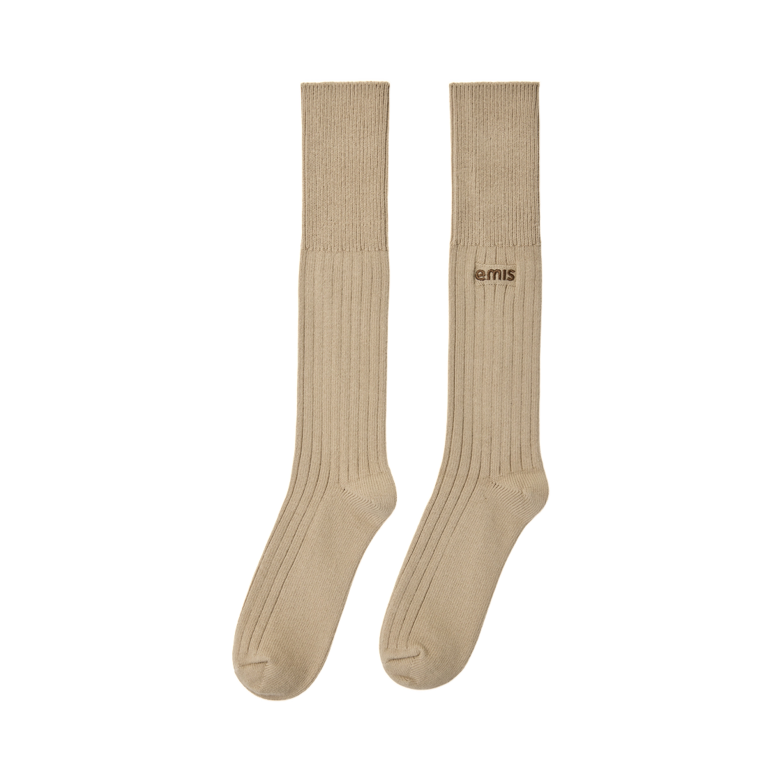 - (W) Emis Two Way Ribbed Socks Beige
