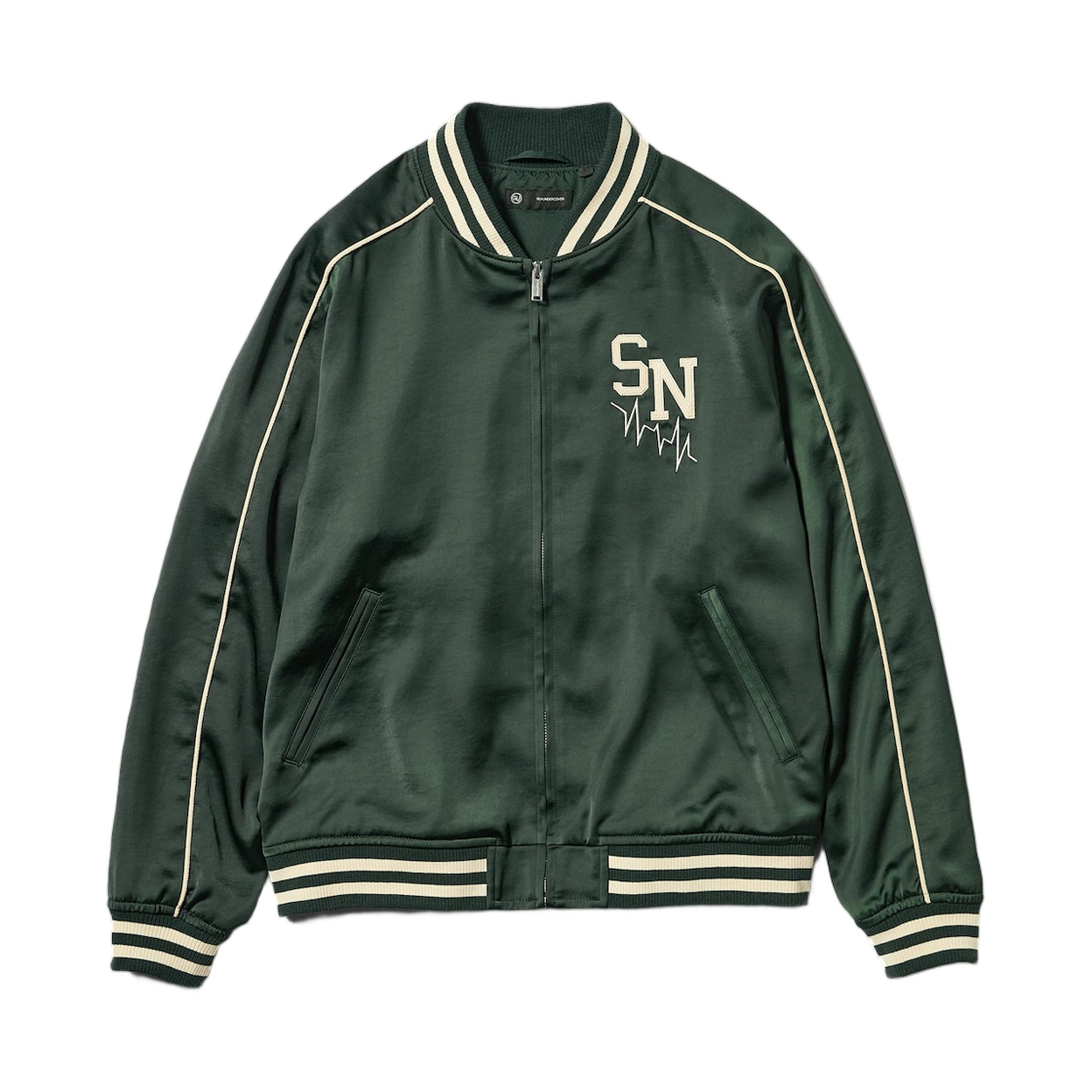 360219-59 GU x Undercover Satin Rib Blouson Dark Green