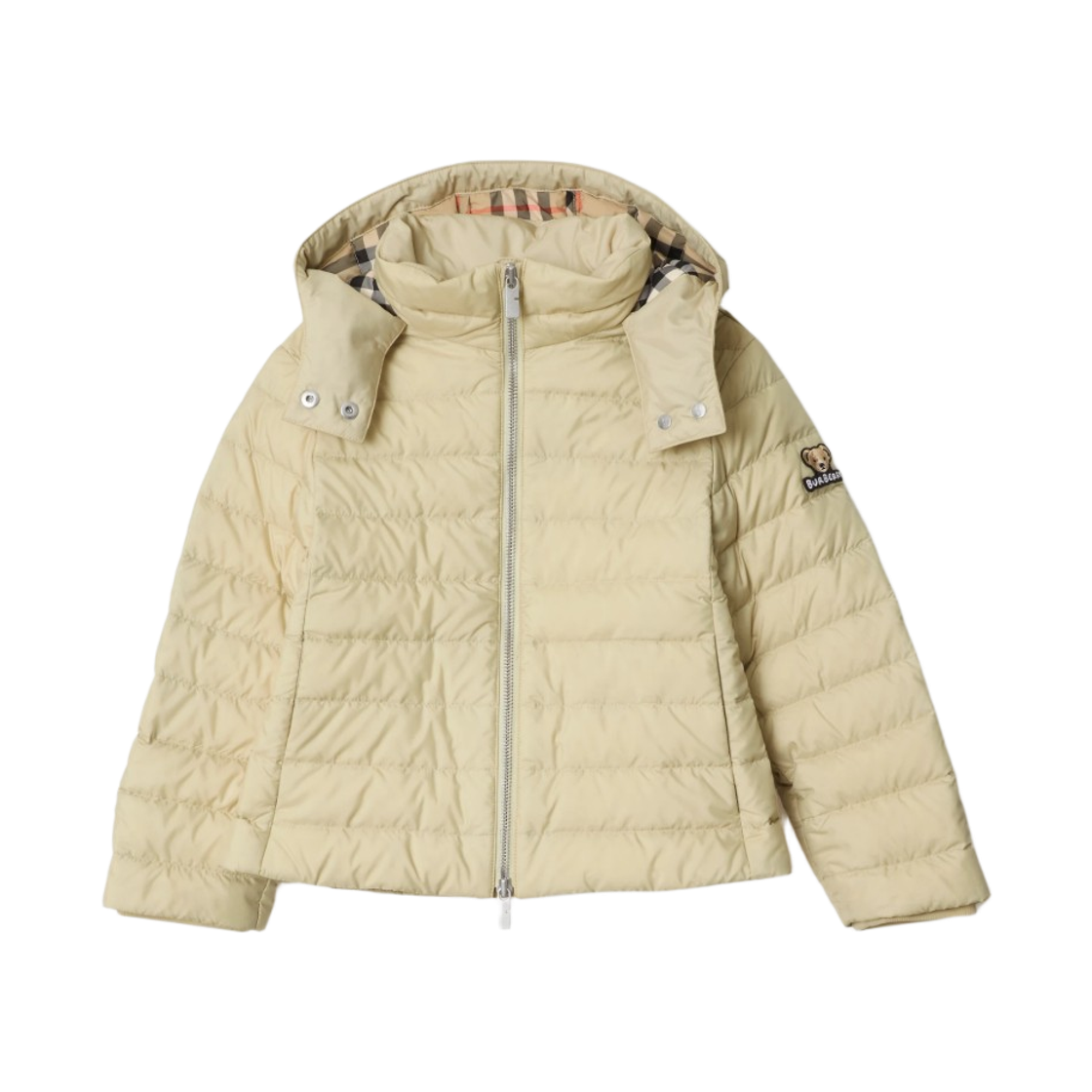 (키즈) 버버리 후드 퍼퍼 자켓 페일 스톤((Kids) Burberry Hooded Puffer Jacket Pale Stone)