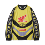 Honda Motorcycle Racing Jersey Long Sleeve Yellow