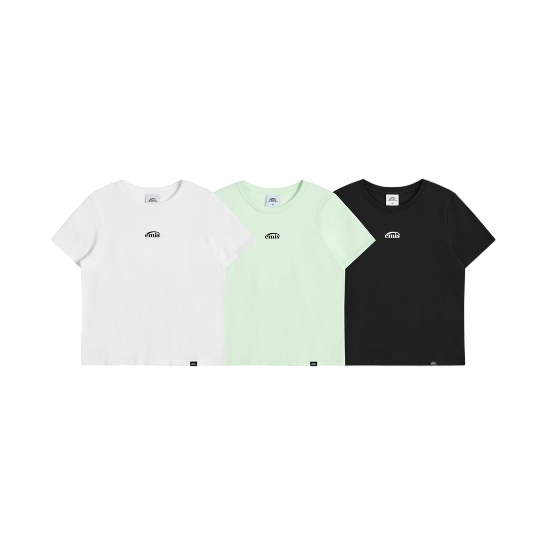 - (W) Emis 3 Pack T-shirt Set C White Mint Black