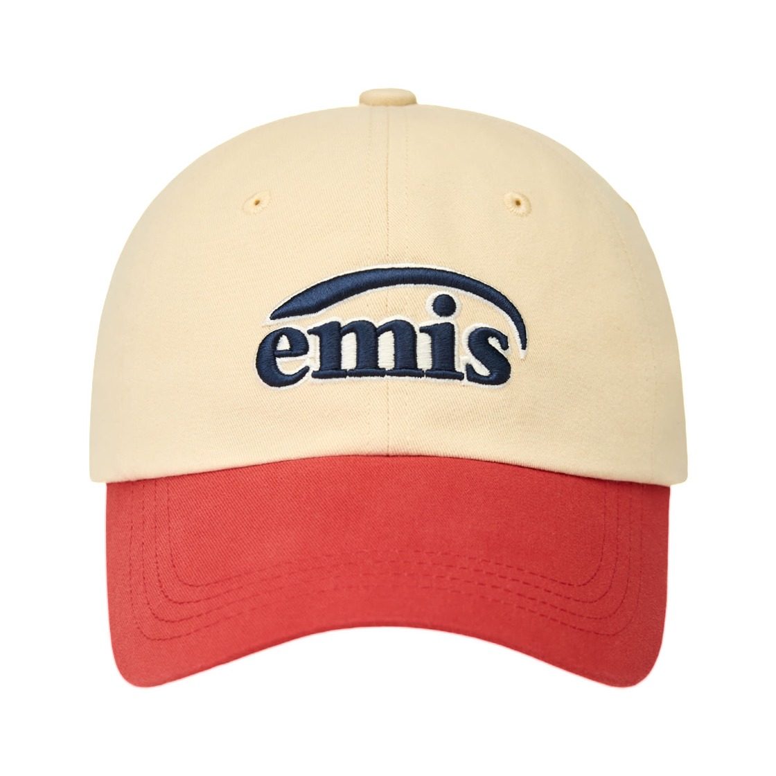 이미스 듀오 로고 투톤 볼캡 베이지(Emis Duo Logo Two Tone Ball Cap Beige) - 1