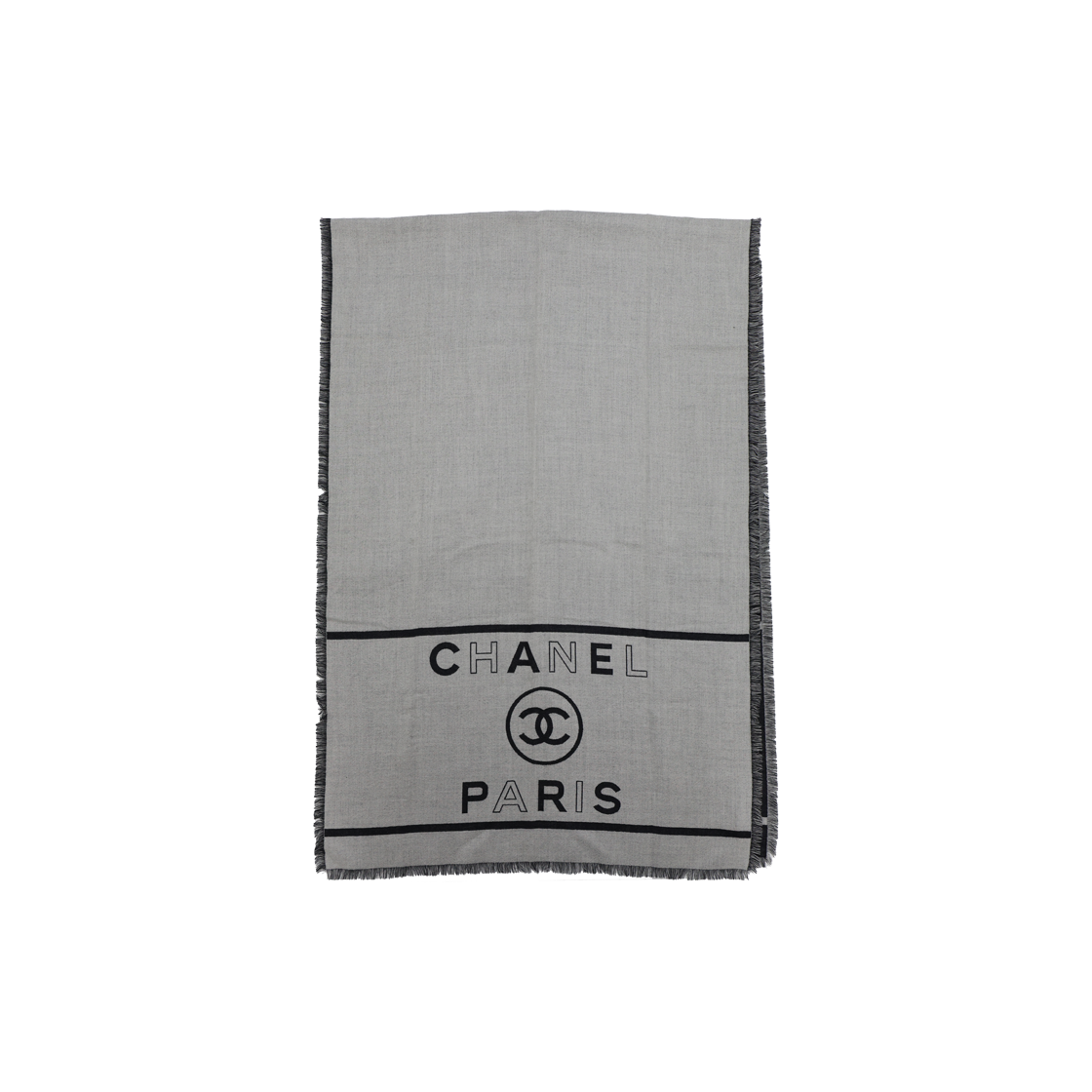 샤넬 AAA859 머플러 캐시미어 블랙 그레이(Chanel AAA859 Cashmere Scarf - Black Gray) - 1