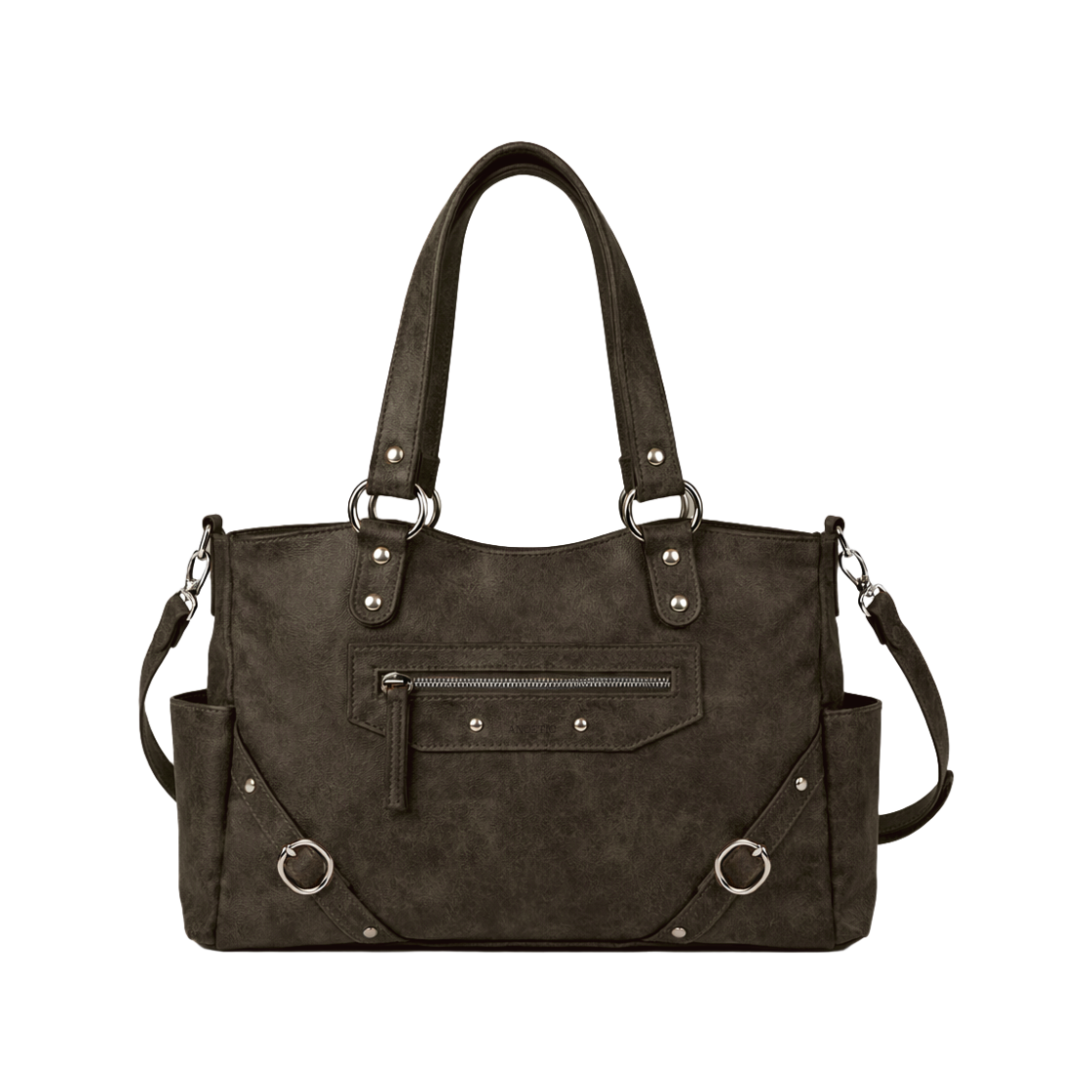 아노에틱 스터드 링 백 브라운(Anoetic Stud Ring Bag Brown)