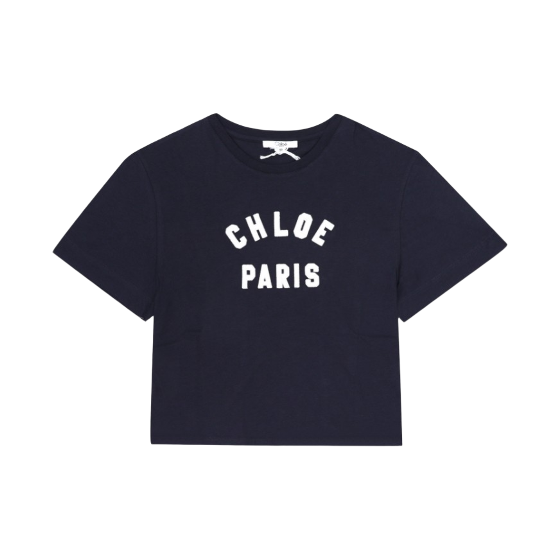(키즈) 끌로에 로고 코튼 티셔츠 네이비((Kids) Chloe Logo Cotton T-Shirt Navy)