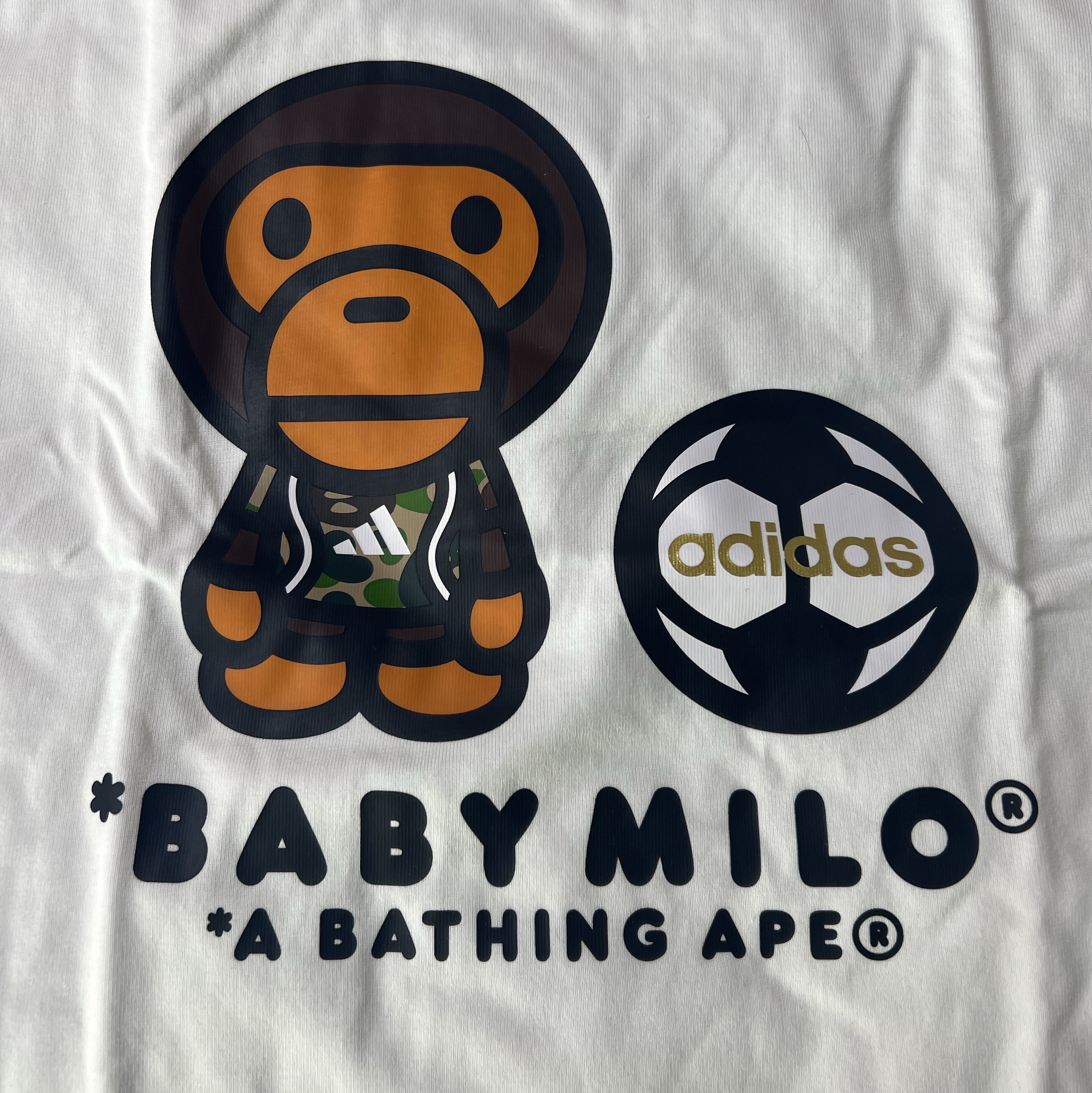 Adidas x BAPE Baby Milo T-Shirts White - KR Sizing 착용 스타일