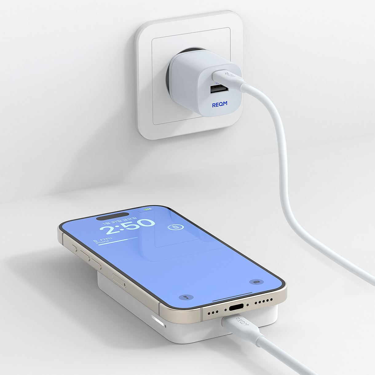 리큐엠 맥큐 5000mAh 듀얼 맥세이프 고속충전 보조배터리 QMP5(REQM 2IN1 Magsafe Fast Multi PowerBank QMP5) - 6