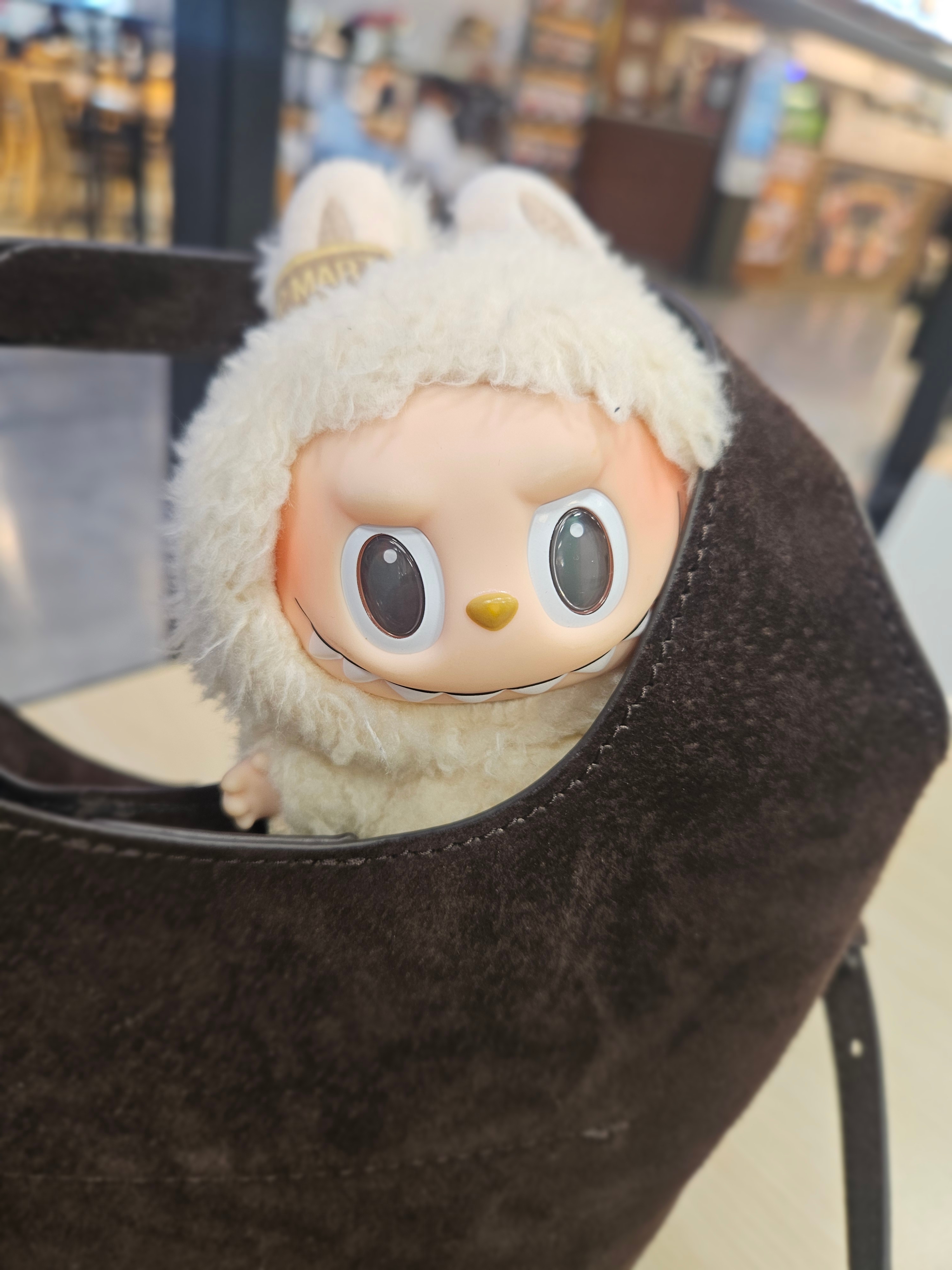 Pop Mart Labubu The Monsters Labubu Tasty Macarons Series Soymilk Keyring (Opened Case), (W) Zara Reversible Double Faced Jacket Brown 착용 스타일 - 1
