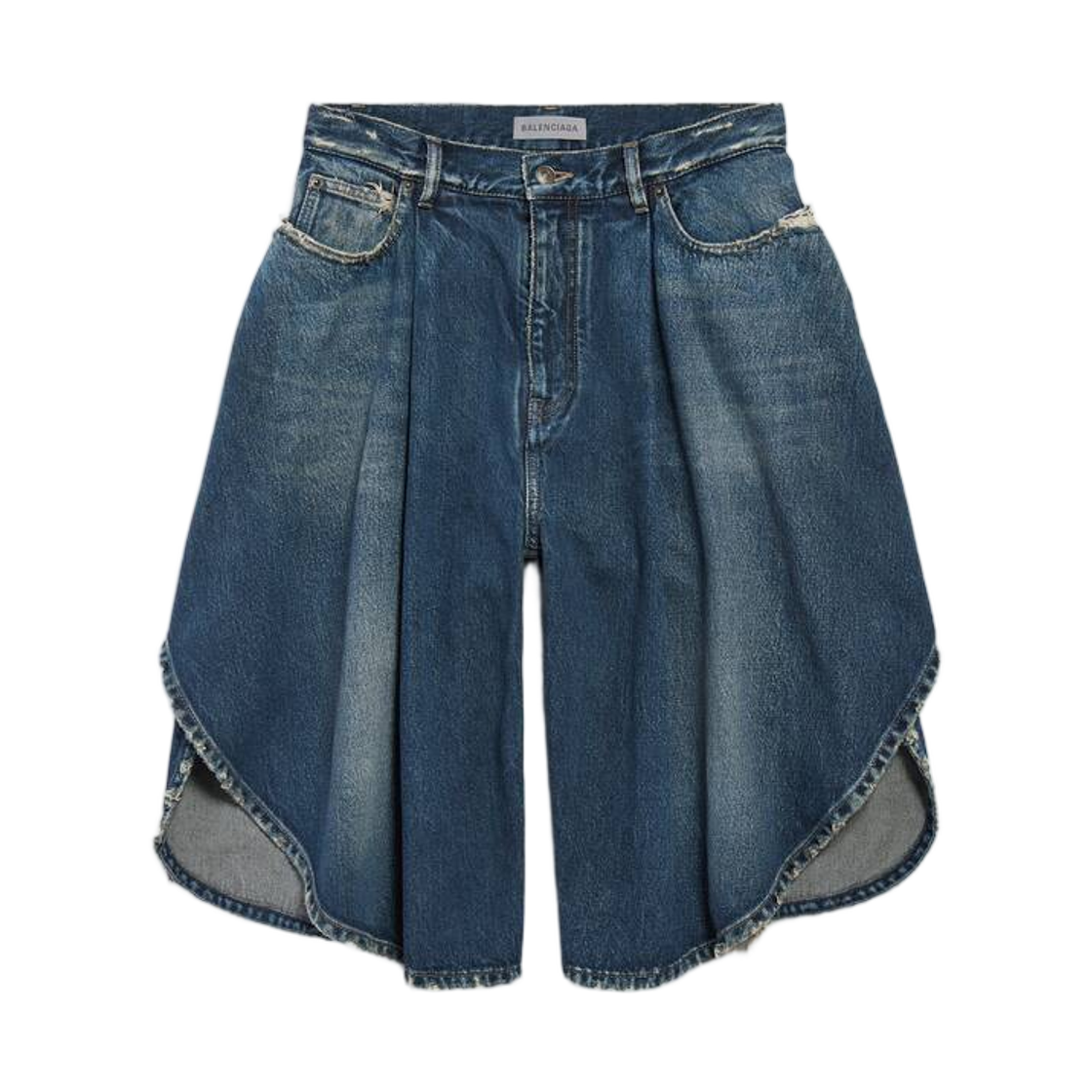 872219TRW614060 (W) Balenciaga Tulip Bermuda In Dark Ocean