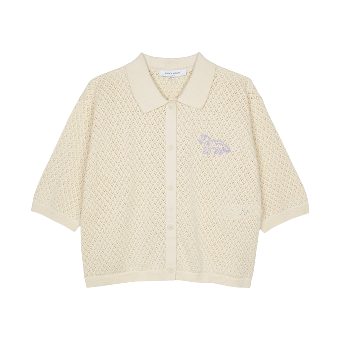 OW00515KT1135-0145 [20% 쿠폰] (W) Maison Kitsune Baby Fox Embroidered Pointelle Cardigan Rich Vanilla