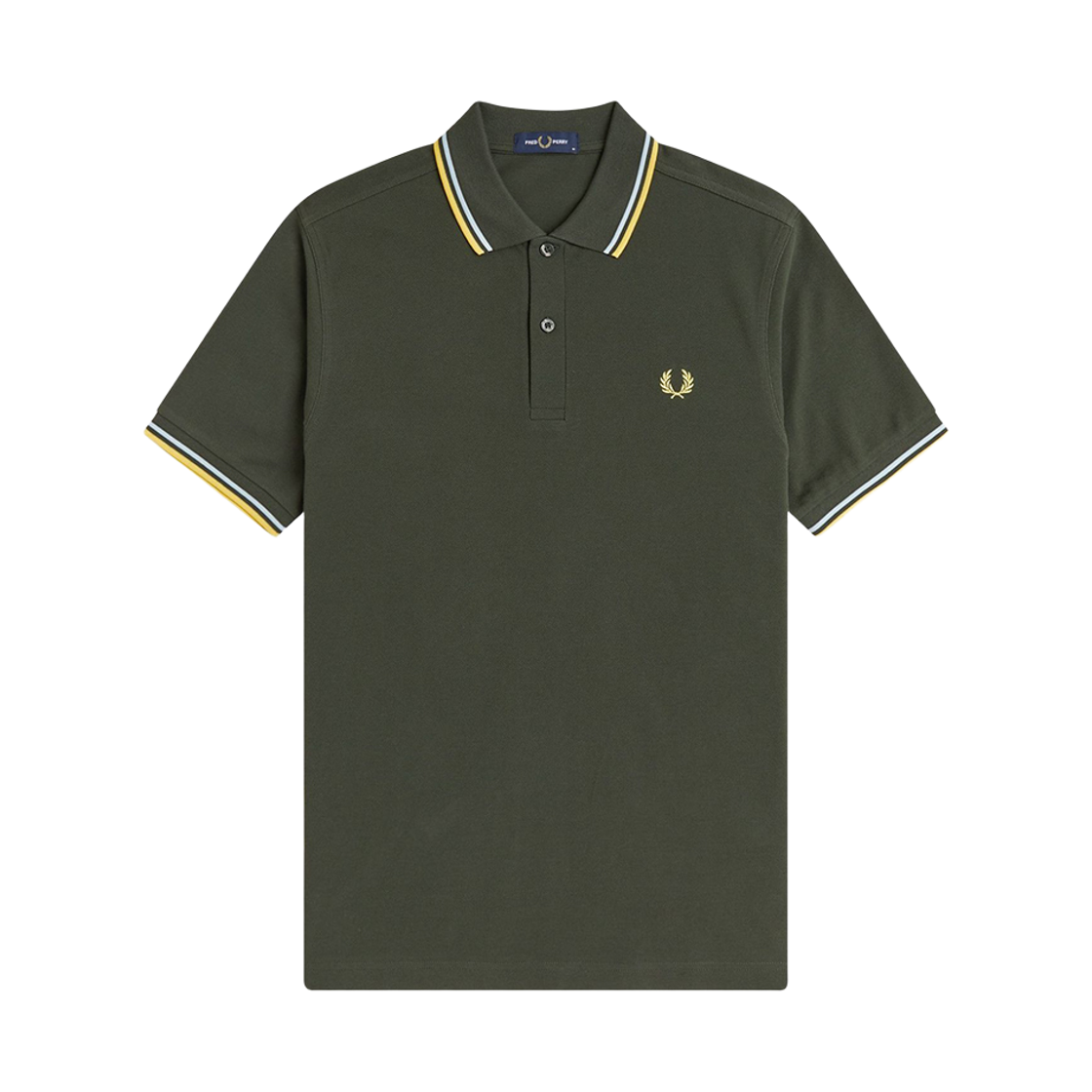 프레드페리 M3600 트윈 팁 프레드페리 셔츠 헌팅그린 라이트아이스 레몬발리(Fred Perry Twin Tipped Fred Perry Shirt Hunting Green Light Ice Lemon Barley) - 1