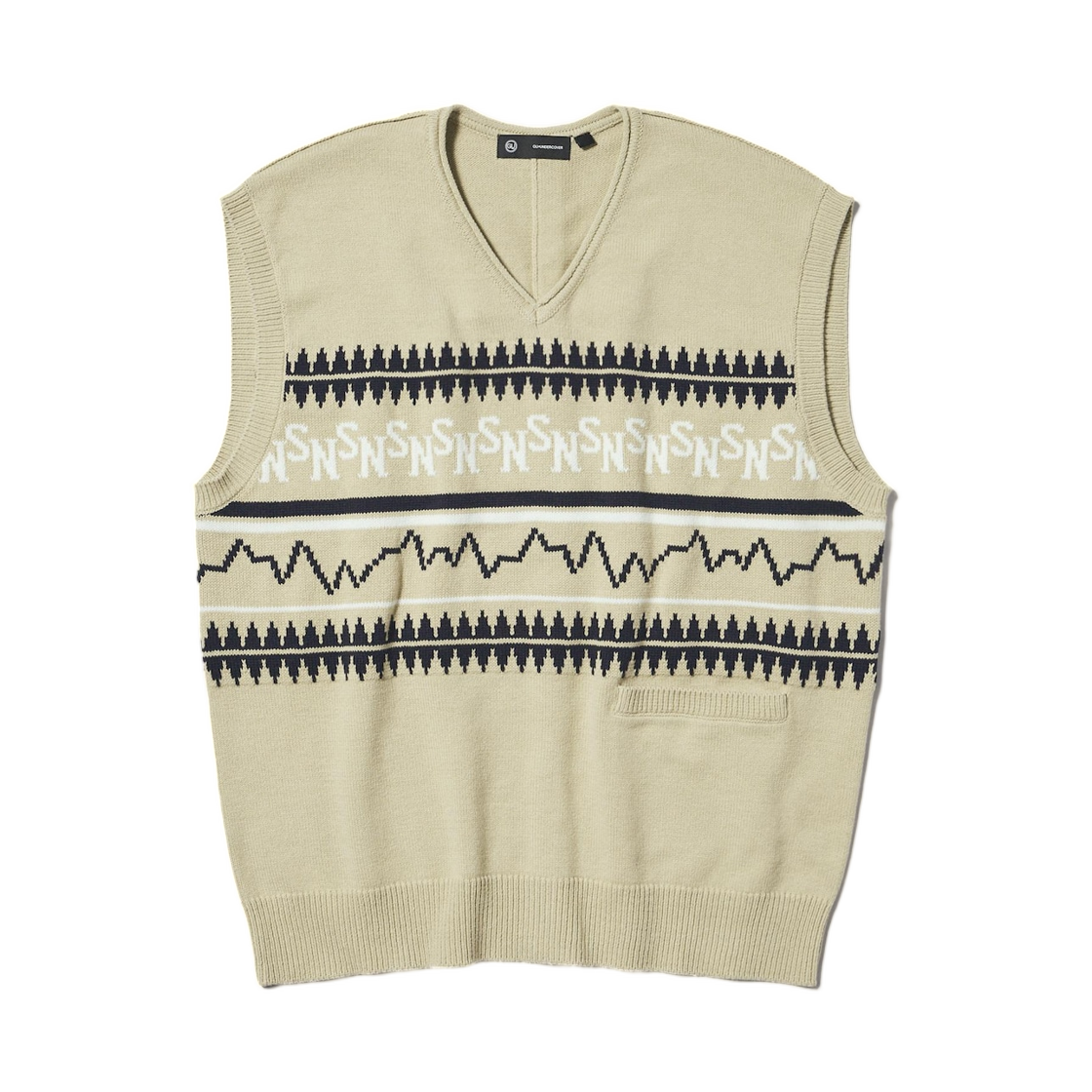 360214-31 GU x Undercover V-Neck Vest Beige