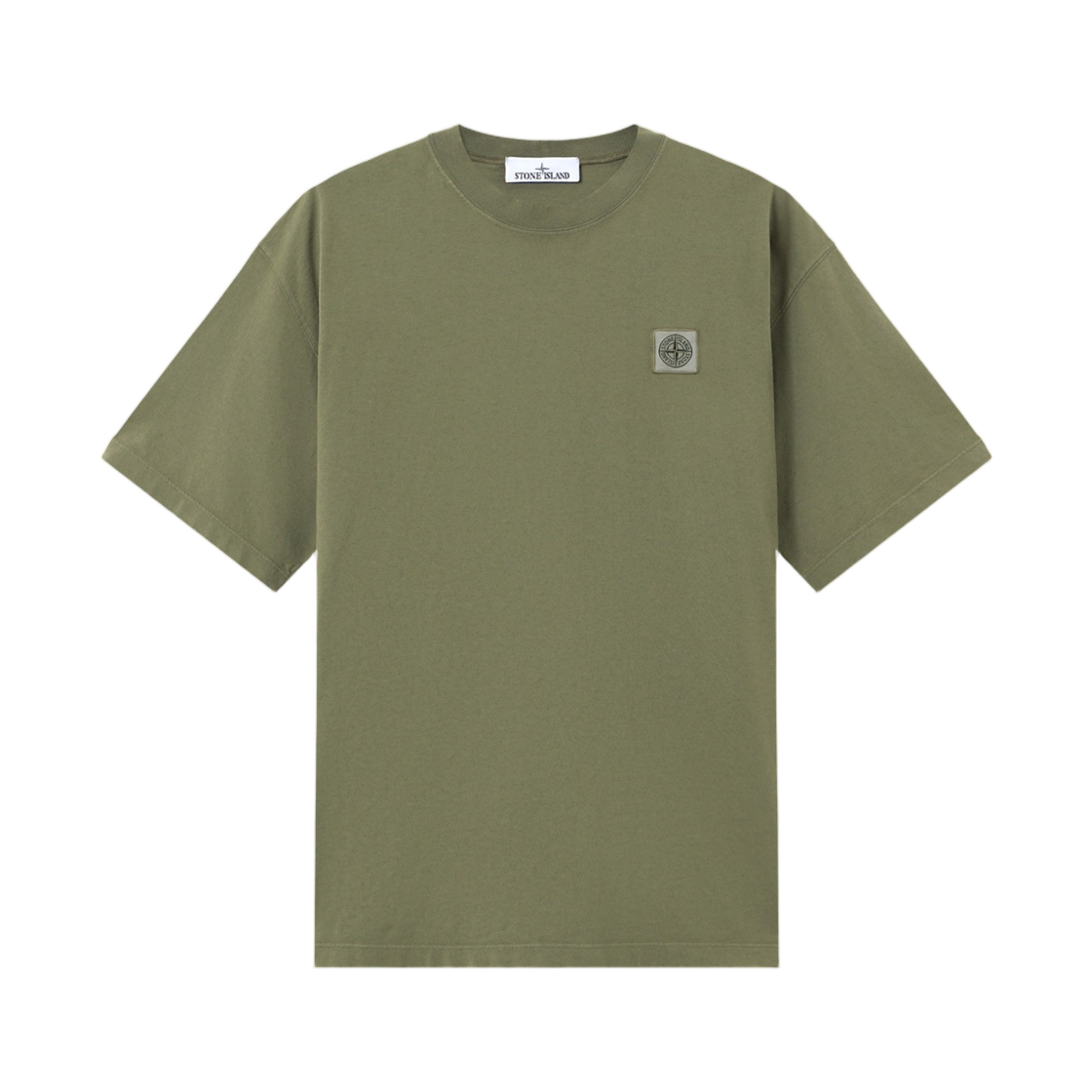 L1S1521000-30S0115-V005G Stone Island 2100030 Combed Organic Cotton Jersey Regular-Fit T-Shirt with Compass Patch Military Green - 26SS