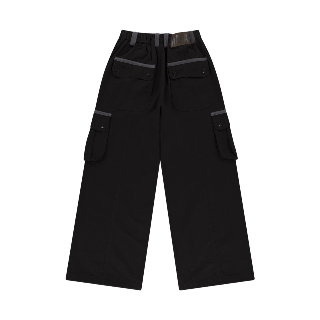 아캄 니 핀턱 콘트라스트 카고 팬츠 블랙(Aakam Knee Pin-tuck Contrast Cargo Pants Black) - 2