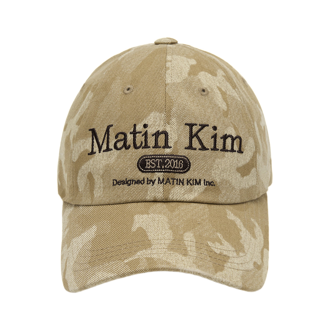 MK2600HT010VBE Matin Kim Camouflage Logo Ball Cap In Beige