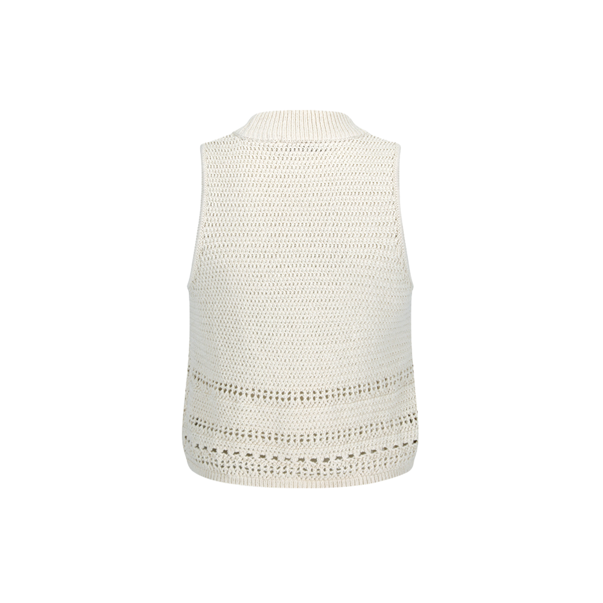 아모멘토 우먼 크로쉐 니트 베스트 베이지 - 26SS(Amomento Women Crochet Knit Vest Beige - 26SS) - 2
