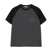 Millo Archive Dot Print Pocket Raglan T-Shirt Charcoal