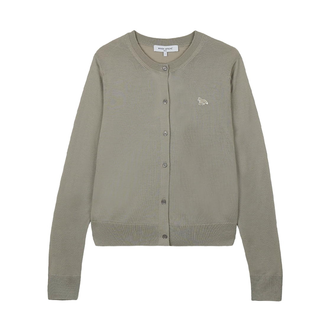 MW00507KT1181-0450 [20% 쿠폰] (W) Maison Kitsune Baby Fox Fine Merino Regular Cardigan Tea Leaf