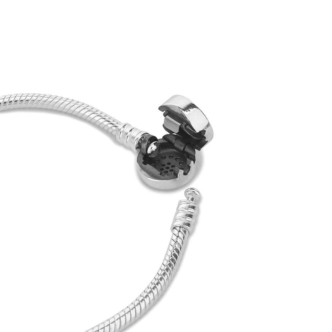 (W) 판도라 모멘트 스파클링 크라운 O 스네이크 체인 브레이슬릿 스털링 실버 클리어((W) Pandora Moments Sparkling Crown O Snake Chain Bracelet Sterling Silver Clear) - 2