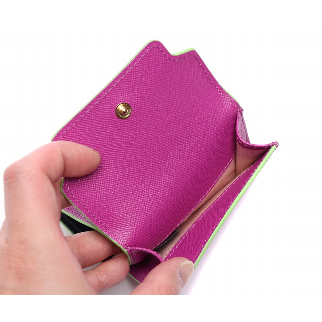 [25% 쿠폰] 마르니 사피아노 트라이폴드 월렛 퍼플([25% 쿠폰] Marni Saffiano Tri-Fold Wallet Purple) - 6