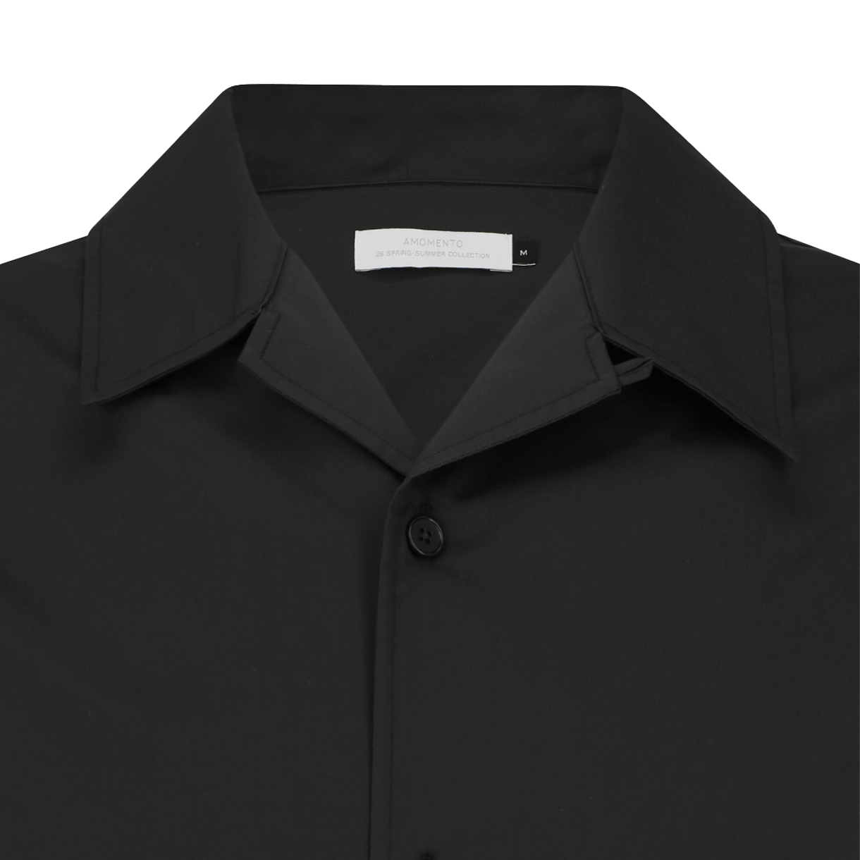 아모멘토 오픈 칼라 셔츠 블랙 - 26SS(Amomento Open Collar Shirt Black - 26SS) - 4