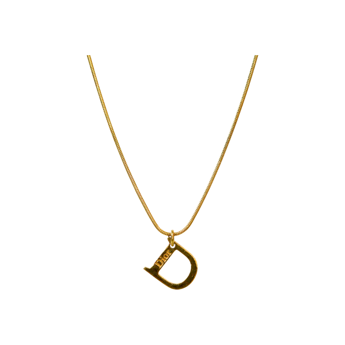 ITVSKP9SEWLP Dior D Gold Necklace A-B44908