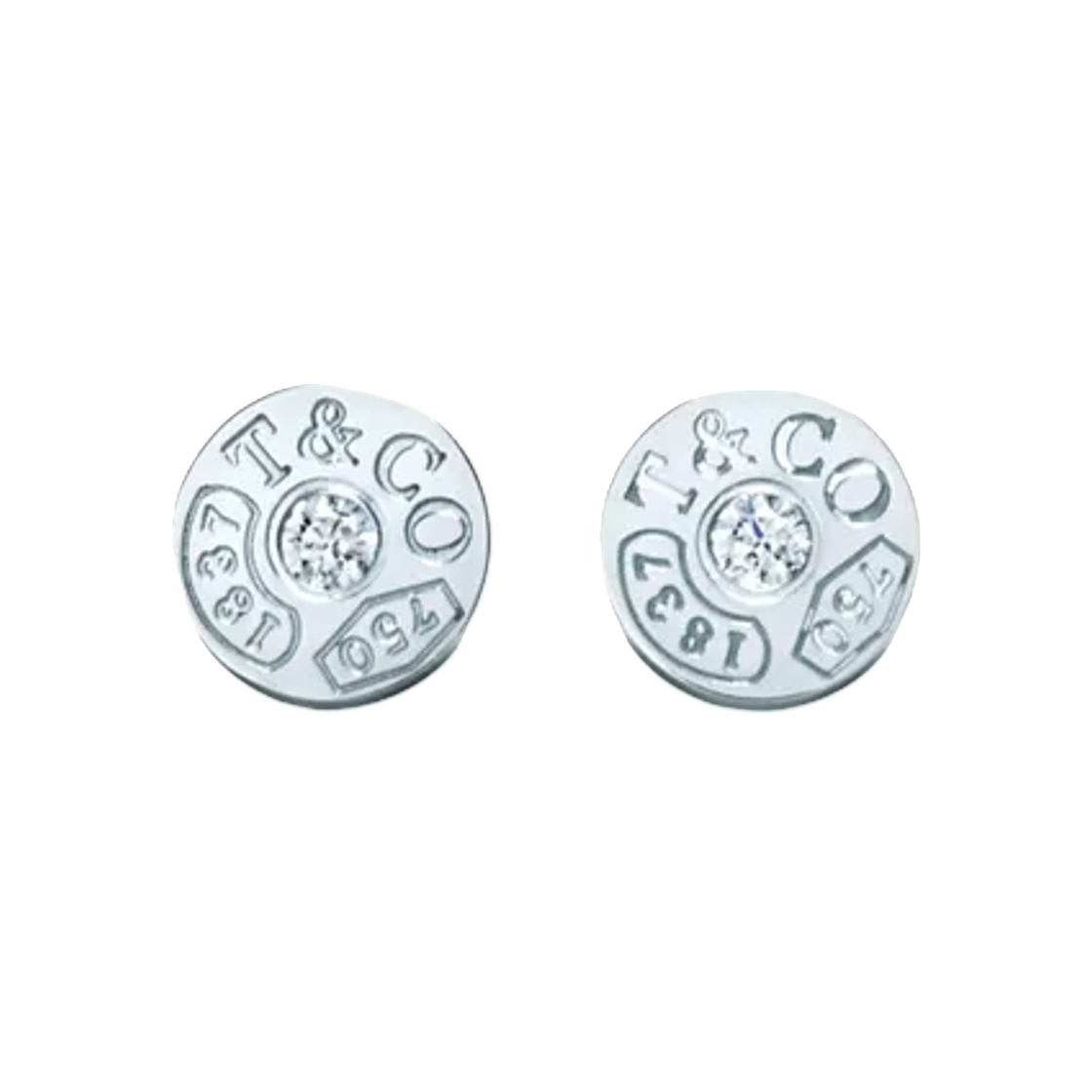 티파니 앤 코 티파니 1837 서클 이어링 화이트 골드 다이아몬드(Tiffany & Co. Tiffany 1837 Circle Earrings White Gold with Diamonds)