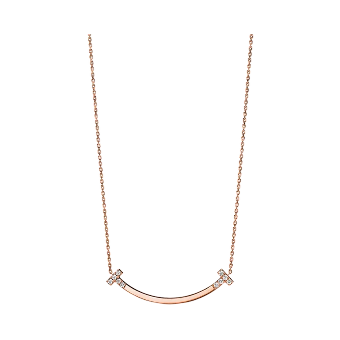 티파니 앤 코 티파니 T 스마일 미디엄 펜던트 로즈 골드 다이아몬드(Tiffany & Co. Tiffany T Smile Medium Pendant Rose Gold with Diamonds)