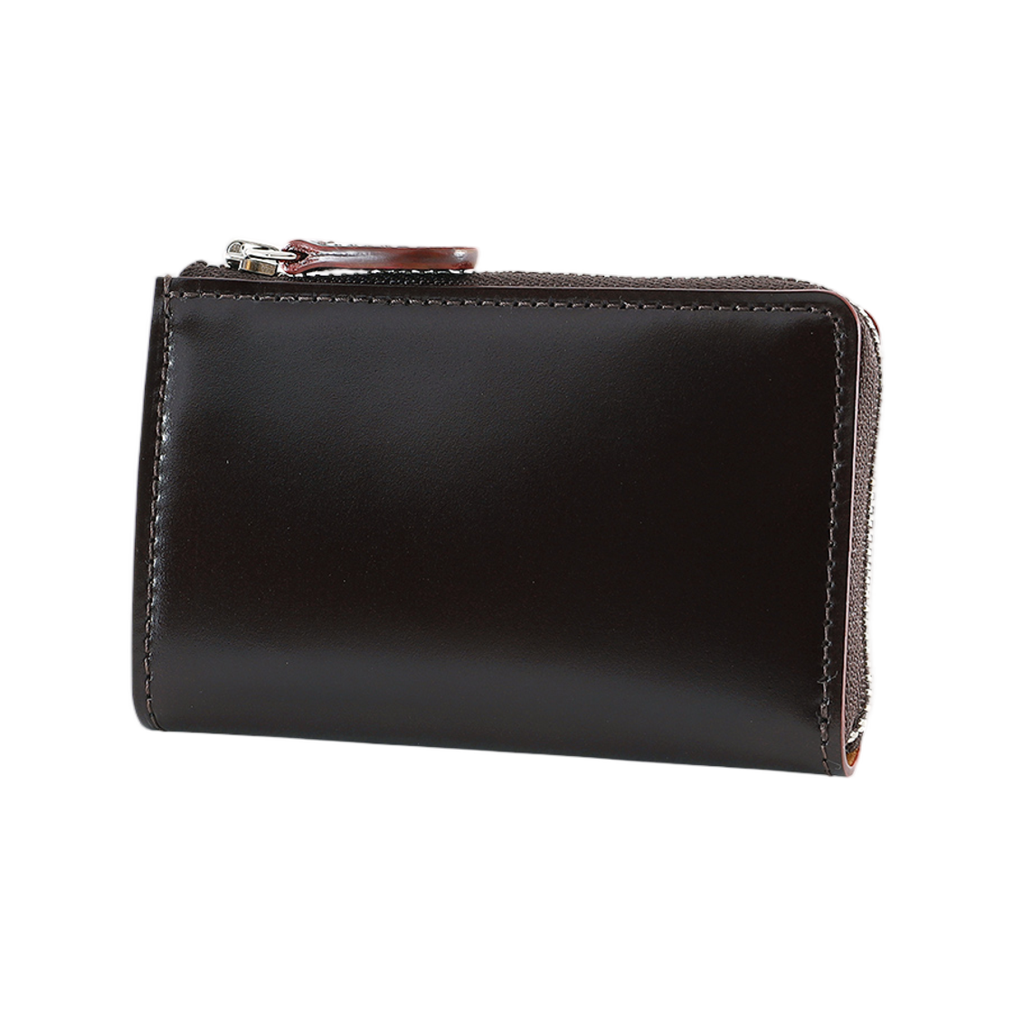 간조 코도반 L-지퍼 코인 케이스 다크 브라운(Ganzo Cordovan L-Zip Coin Case Dark Brown)