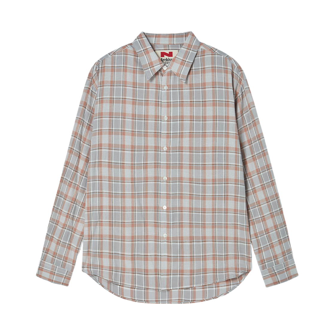 엔 아카이브 시그니처 패턴 셔츠 오렌지