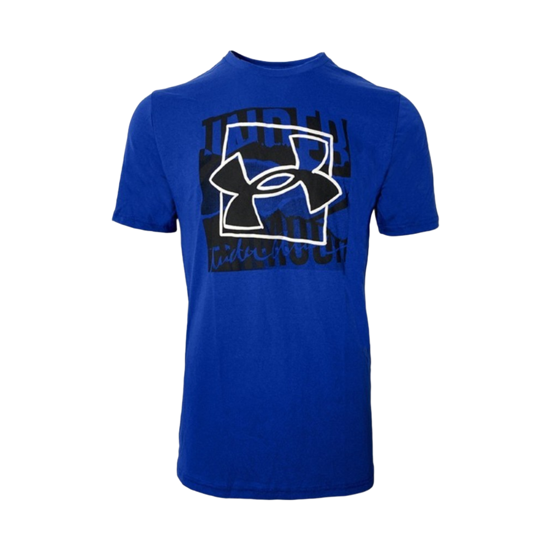 1366442-432 Under Armour Boxed Logo Outline Short Sleeve Blue
