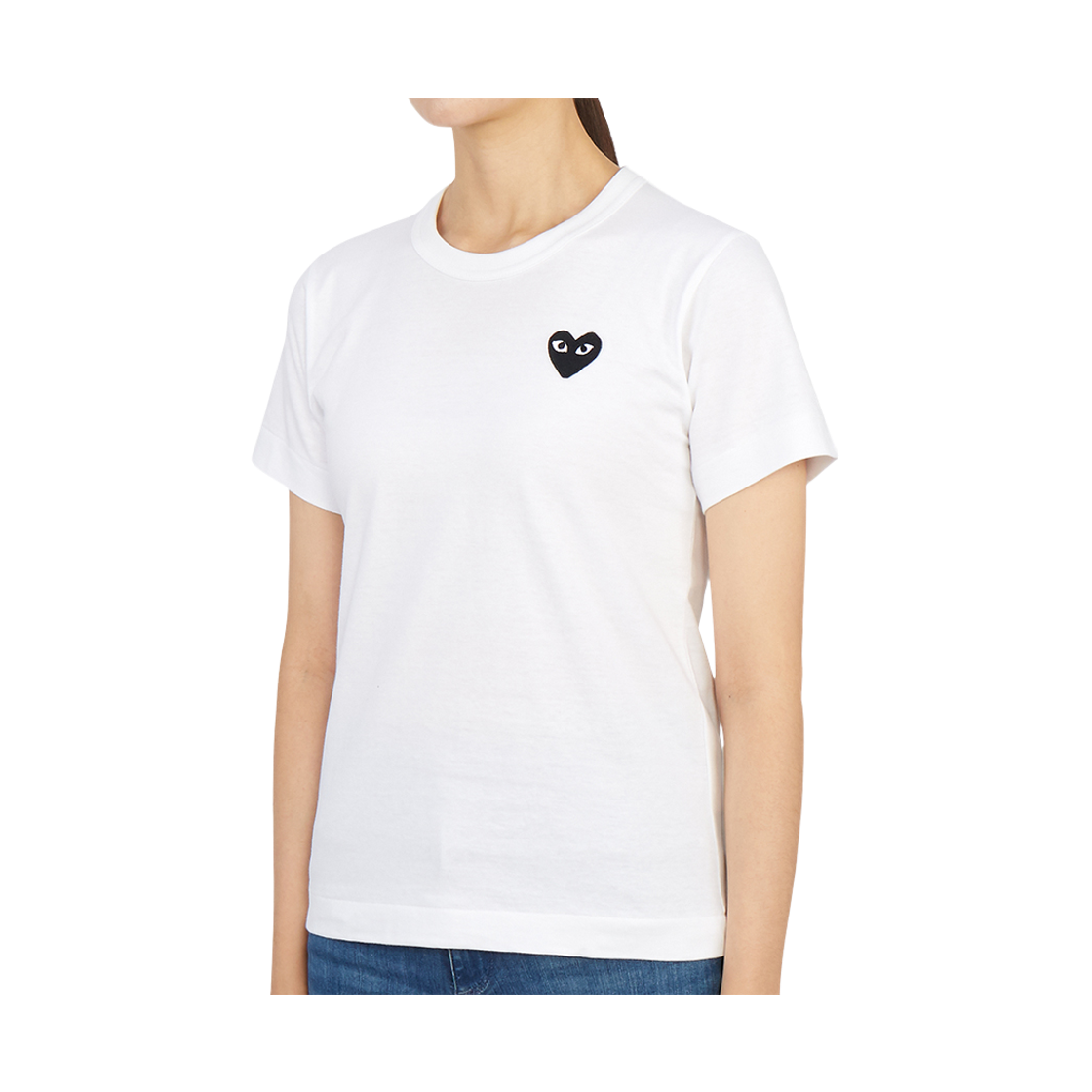 [15% 쿠폰] (W) 플레이 꼼데가르송 블랙 하트 티셔츠 화이트([15% 쿠폰] (W) Play Comme des Garcons Black Heart T-Shirt White) - 3