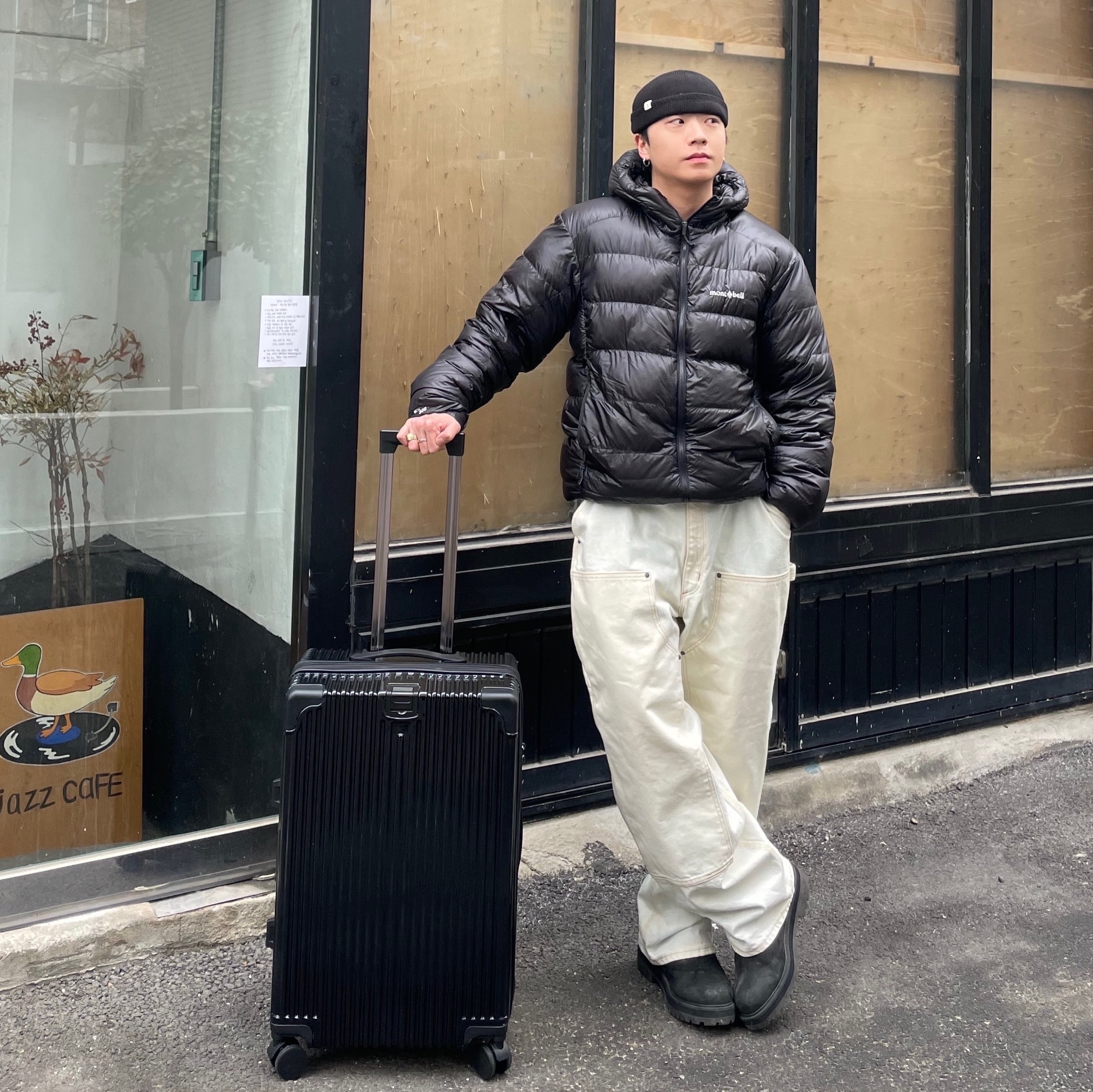 Montbell US Mirage Parka Black 착용 스타일 - 1