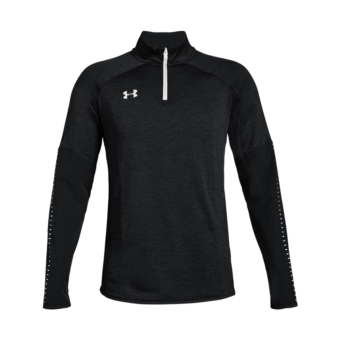 1327205-001 Under Armour UA Knit Warm Up 1/4 Zip Long Sleeve T-Shirt Black
