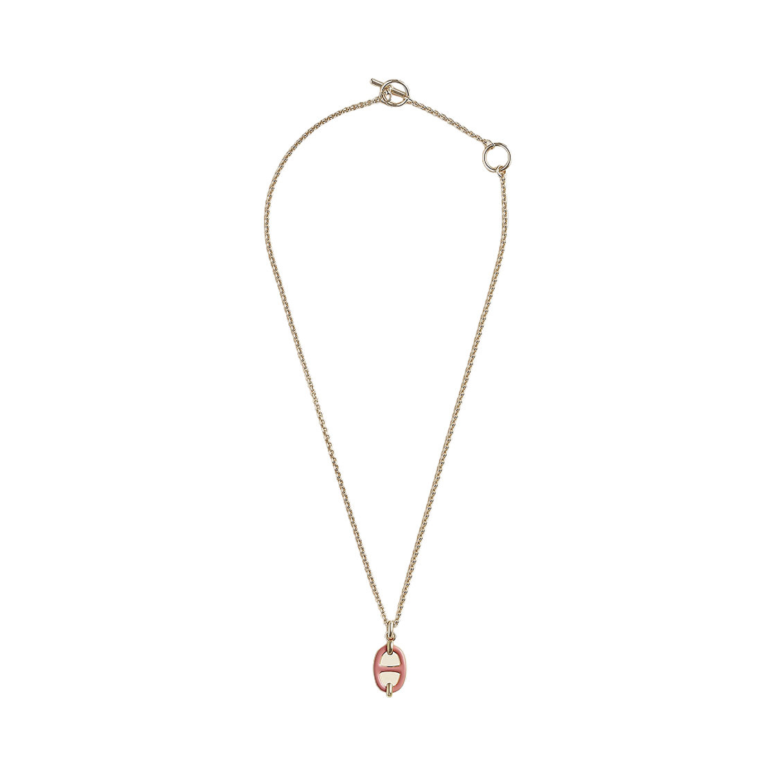 (W) 에르메스 미니 마이옹 펜던트 스몰 모델 & 옐로우 골드 하드웨어 로즈 보떼((W) Hermes Mini Maillon Pendant Small Model & Yellow Gold Rose Beaute) - 2