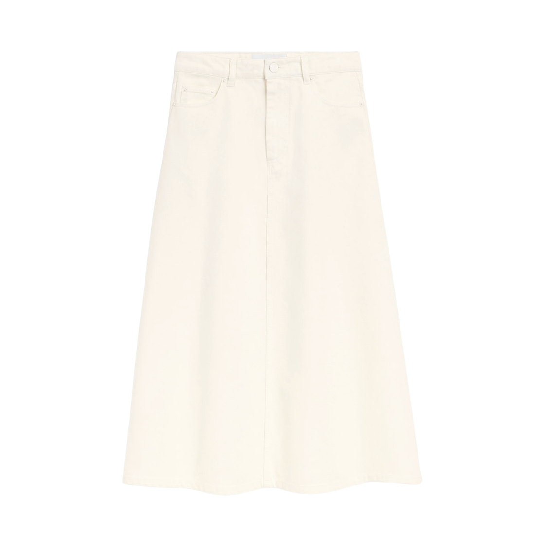 (W) 아미 화이트 코튼 롱 스커트 화이트 크림((W) AMI White Cotton Long Skirt White Cream) - 1
