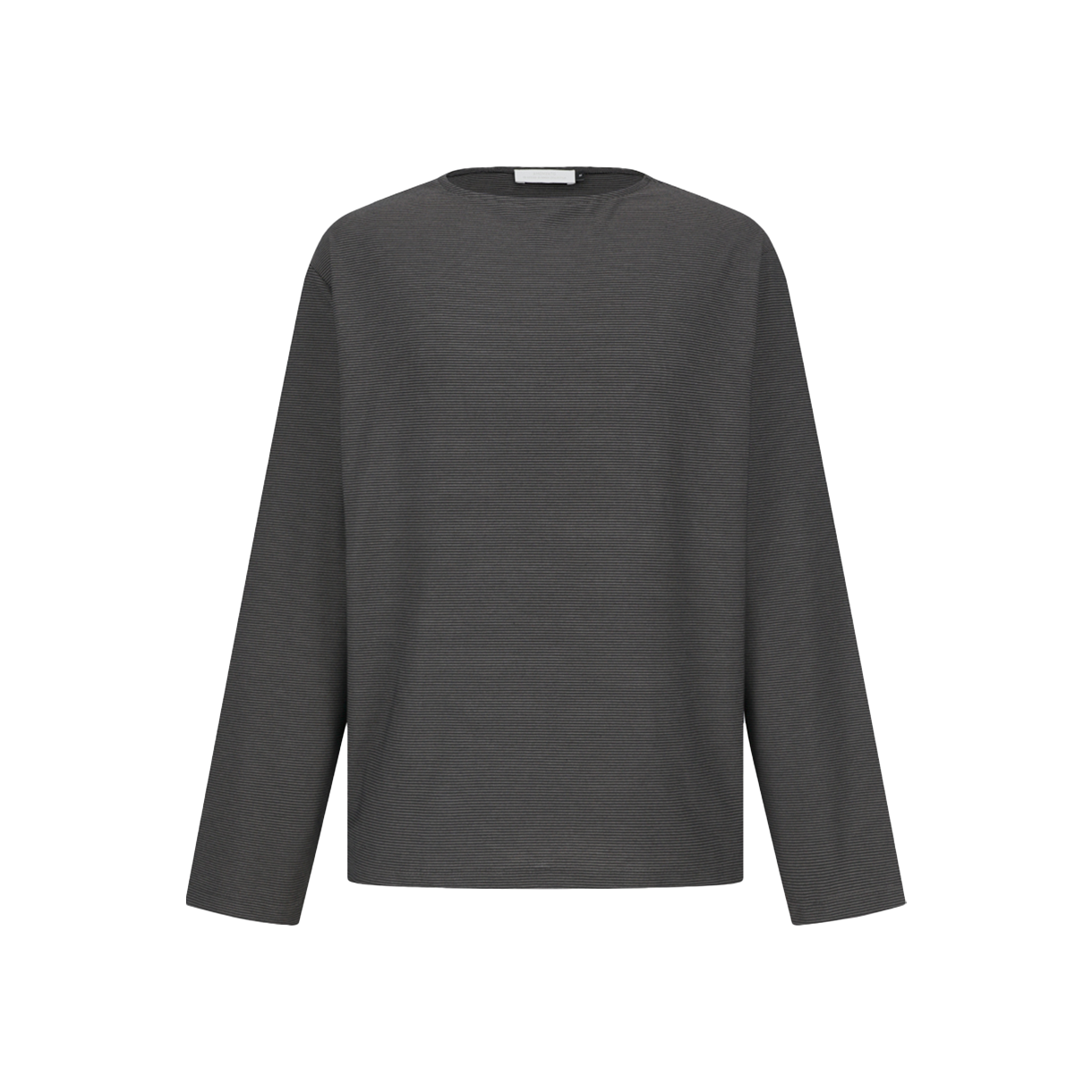 KM6ATSLAM50DB Amomento Stripe Boat Neck Long Sleeve Dark Brown - 26SS