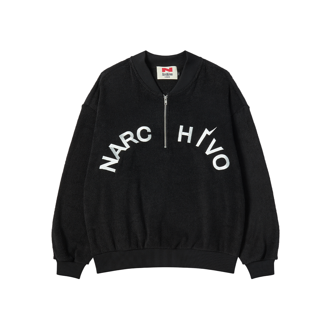 엔 아카이브 헤비 테리 하프 집업 스웨트 셔츠 블랙(N ARCHIVE Heavy Terry Half Zip-Up Sweatshirt Black)
