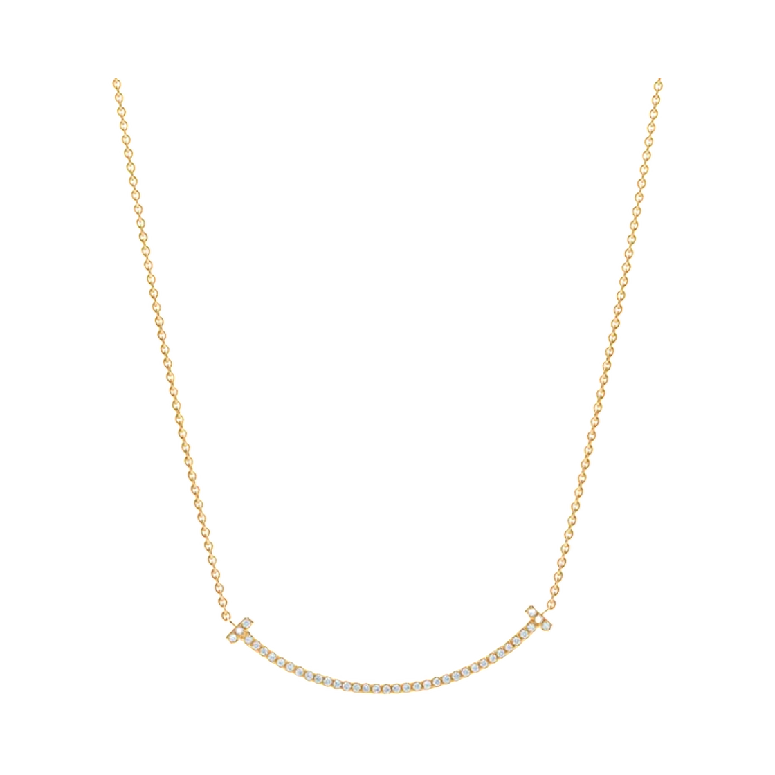 63058777 Tiffany & Co. Tiffany T Smile Small Pendant Yellow Gold with Diamonds