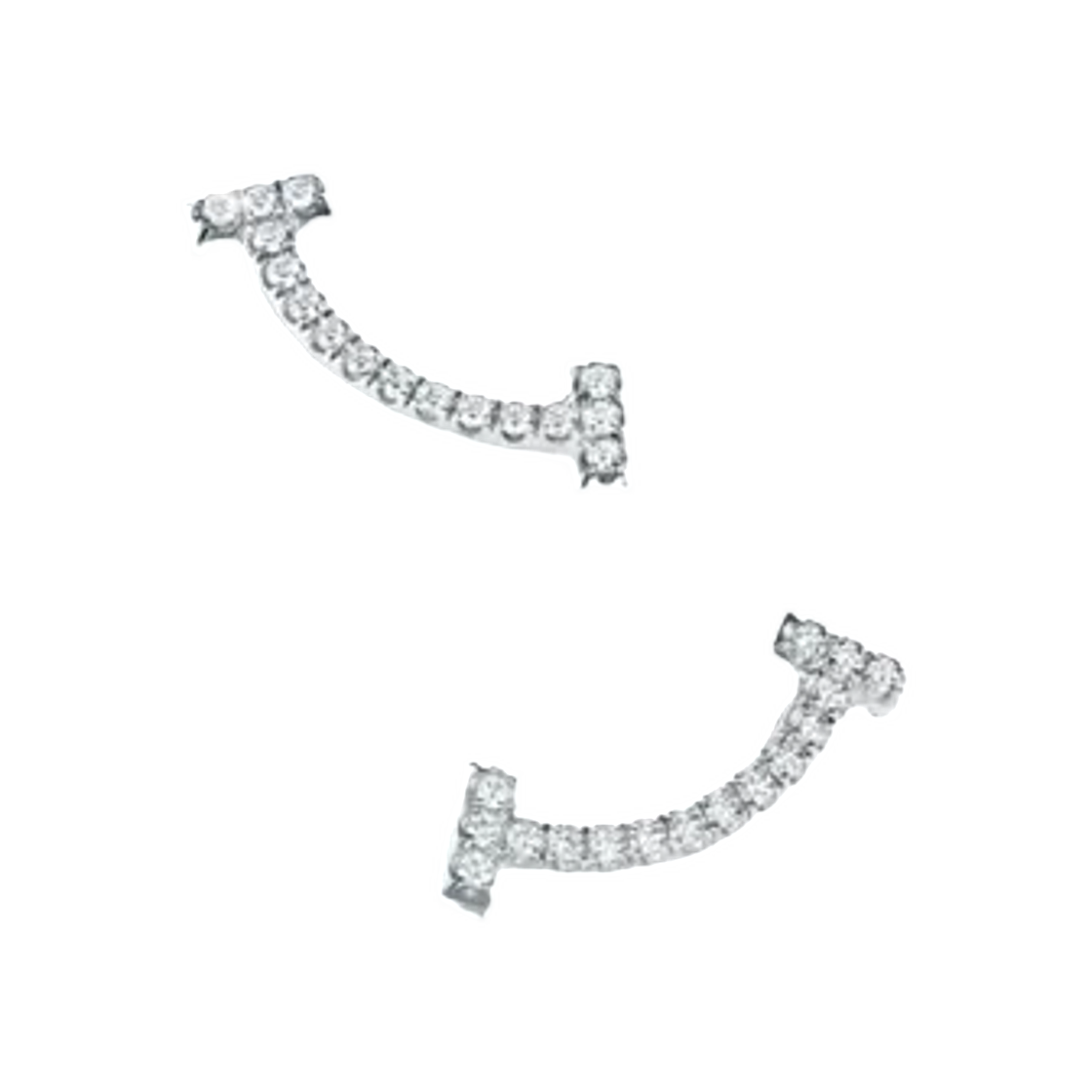 티파니 앤 코 티파니 T 스마일 미니 이어링 화이트 골드 다이아몬드(Tiffany & Co. Tiffany T Smile Mini Earrings White Gold with Diamonds) - 1